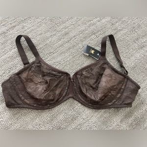 NWT Wacoal Brown Lace Bra 36DDD